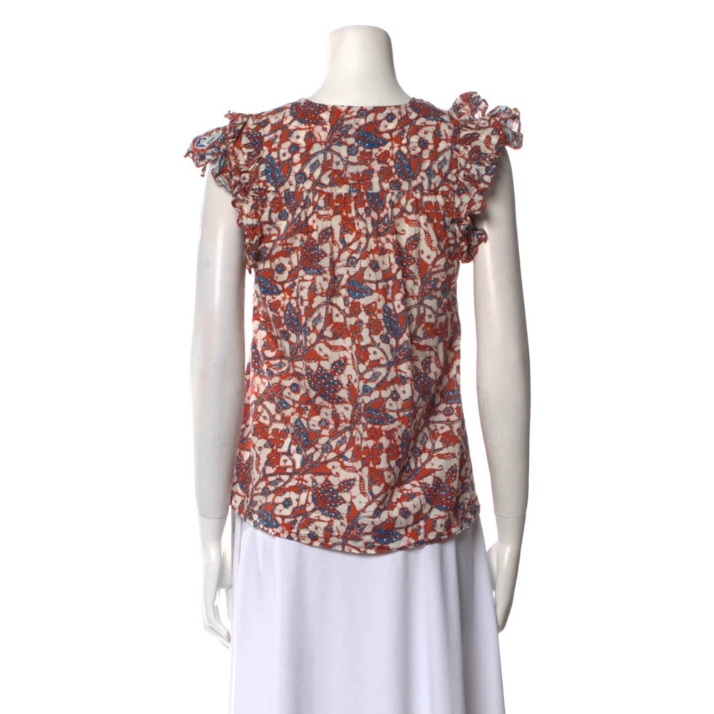 Anthropologie Love The Label Vineyard Ruffled Blouse Mabel Rust bohemian - Picture 3 of 10